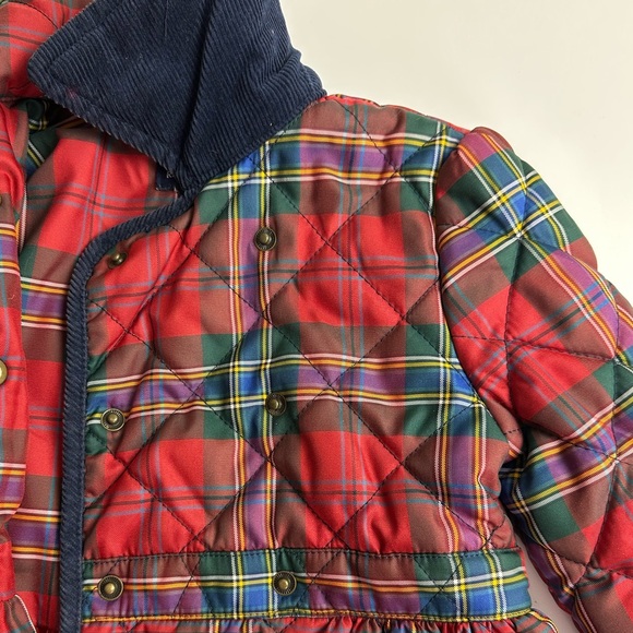 Ralph Lauren | Holiday Tartan Quilted Coat | Size 5 | Red & Navy Tartan - Picture 10 of 15